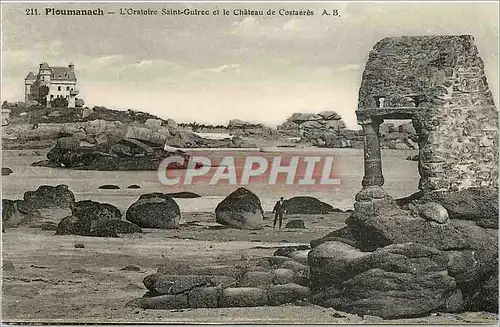 Cartes postales Ploumanach l'Oratoire Saint Guirec et le Chateau de Costaeres