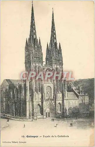 Ansichtskarte AK Quimper Facade de la Cathedrale