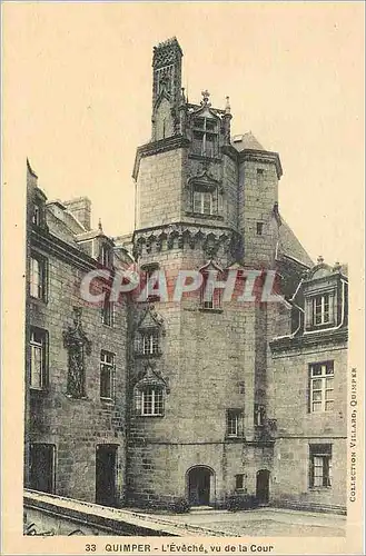 Cartes postales Quimper l'Eveche vu de la Cour