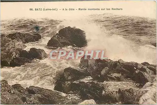 Cartes postales Batz Loire Inf a la Cote Maree Montante sur les Rochers
