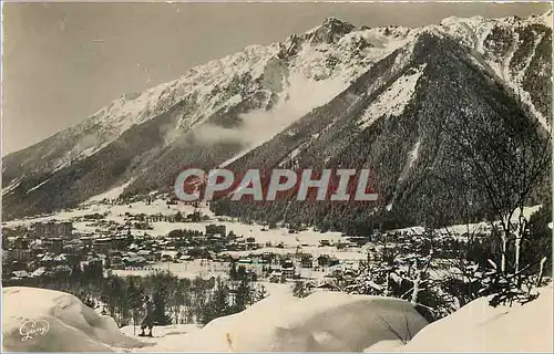 Moderne Karte Chamonix Mont Blanc Hte Savoie vue generale et le Brevent