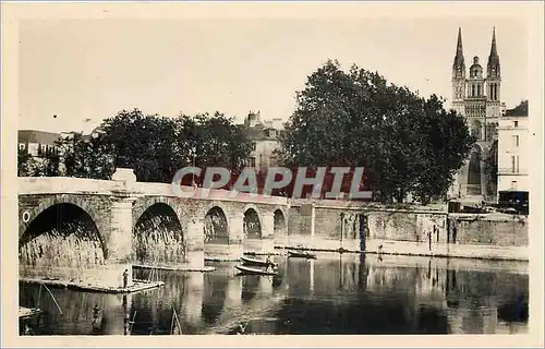 Moderne Karte Angers le Pont du centre vers la Cathedrale