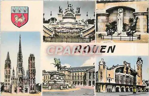 Cartes postales moderne Rouen Seine Maritime la Cathedrale la Fontaine Saint Marie Statue de Napoleon par Vital Debray S