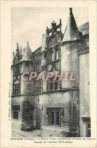 Ansichtskarte AK Poitiers Vienne l'Hotel Fume aujoud'hui Faculte des lettres Facade de l'Entree XV siecle