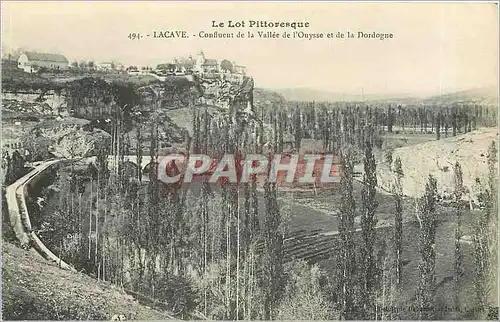 Cartes postales Le Lot Pittoresque Lacave Confluent de la Vallee de l'Ouysse et de la Dordogne