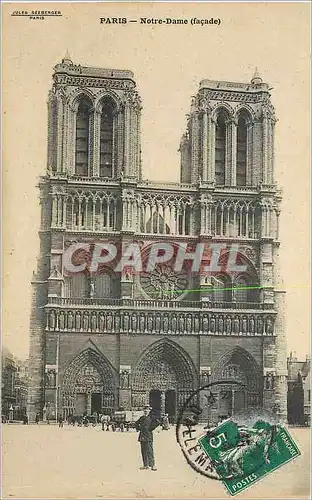 Cartes postales Paris Notre Dame Facade