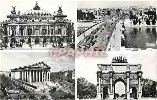 Cartes postales moderne Paris Theatre de l'Opera vue generale de la Place de la Concorde Eglise de la Madeleine le Carro