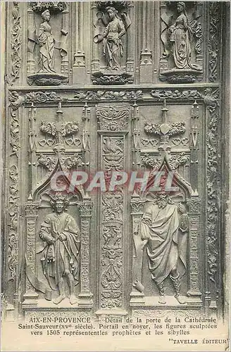 Ansichtskarte AK Aix en Provence detail de la Porte de la cathedrale Saint Sauveur XV siecle portail en noyer les