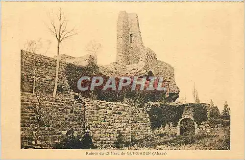 Ansichtskarte AK Ruines Chateau de Guirbaden Alsace