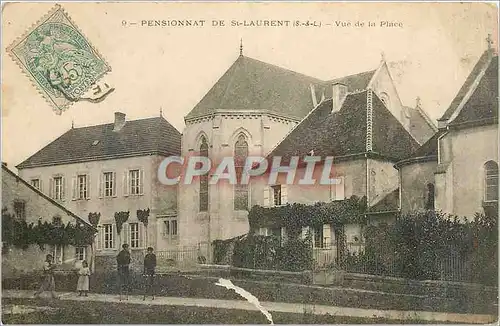 Cartes postales Pensionnat de St Laurent S et L vue de la place