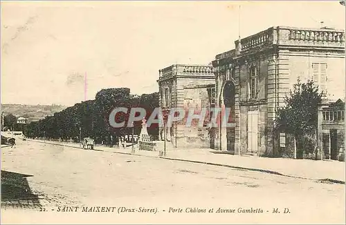 Cartes postales Saint Maixent deux sevres Porte Chalons et Avenue Gambetta