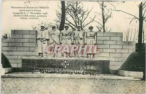Cartes postales Monument aux Enfants de Verdun morts pour la France Inauguree le 1er Novembre 1928