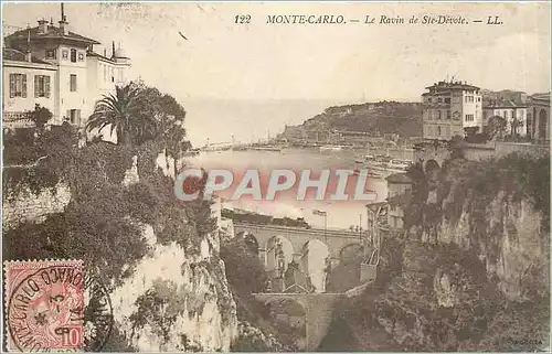 Cartes postales Monte Carlo le ravin de Ste Devote