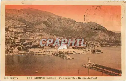 Cartes postales Monte Carlo vue generale entree du port
