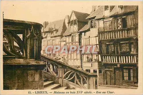 Cartes postales Lisieux maisons en bois XVIe siecle rue au char