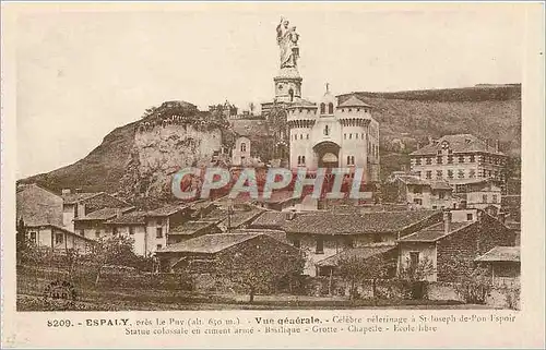 Cartes postales Espaly pres le puy vue generale basilique grotte chapelle ecole libre