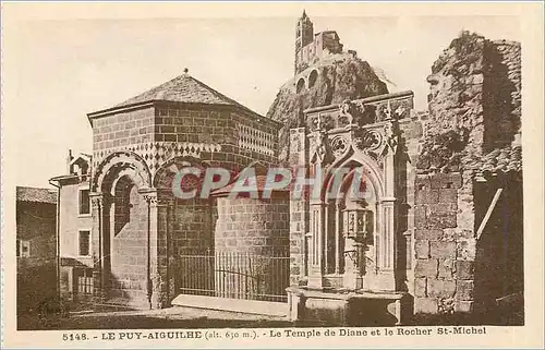 Ansichtskarte AK Le Puy Aiguilhe le temple de Diane et le rocher St Michel