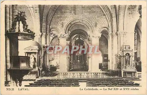 Cartes postales Laval La Cathedrale La Nef XII et XVI siecles