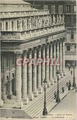 Cartes postales Bordeaux le grand theatre la colonnade