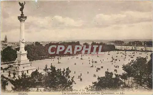 Cartes postales Bordeaux la Colonue des Girondins et les Quinconces