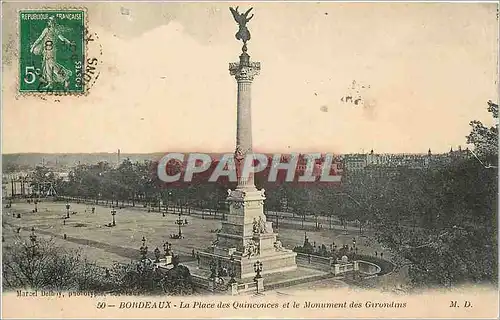 Ansichtskarte AK Bordeaux la Place des Quinconces et le Monument des Girondins