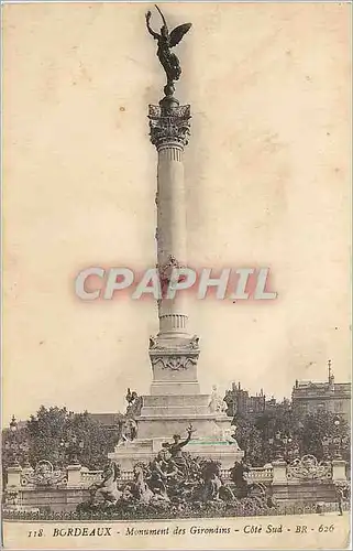 Cartes postales Bordeaux Monument des Girondins Cote Sud