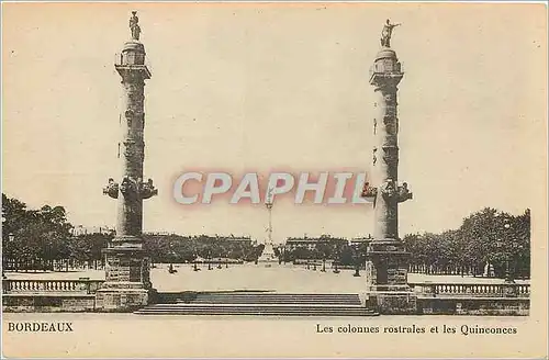 Cartes postales Bordeaux les Colonnes Rostrales et les Quinconces