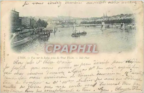 Ansichtskarte AK Lyon vue sur la Saone prise du Pont Tilsitt Carte 1900