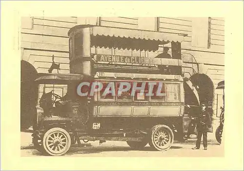 Cartes postales moderne 1906 premier autobus parisien type P2 de la CGO