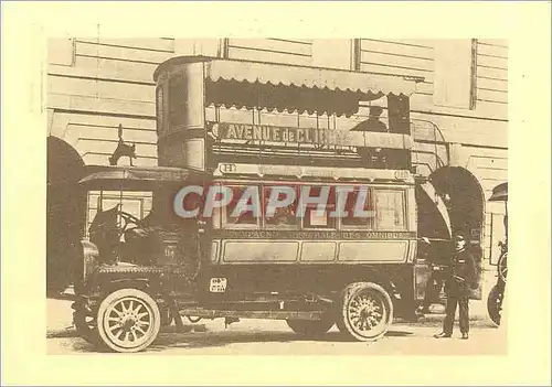 Moderne Karte 1906 premier autobus parisien type P2 de la CGO