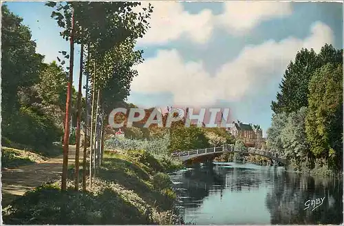 Cartes postales moderne Chateaudun E et L la Passerelle sur le Loir au fond le Chateau