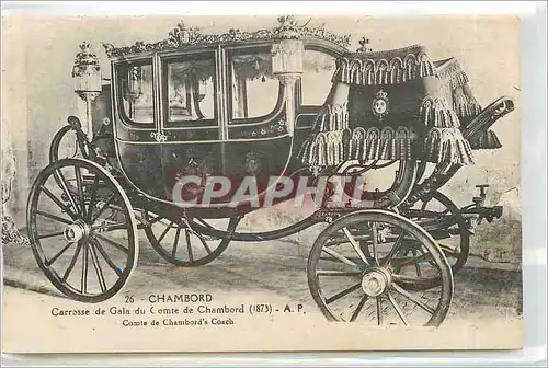 Cartes postales Chambord Carrosse de Gala du Comte de Chambord 1873 Comte de Chambord's Coach