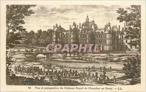 Cartes postales Vue er perspective du Chateau Royal de Chambor en Berry
