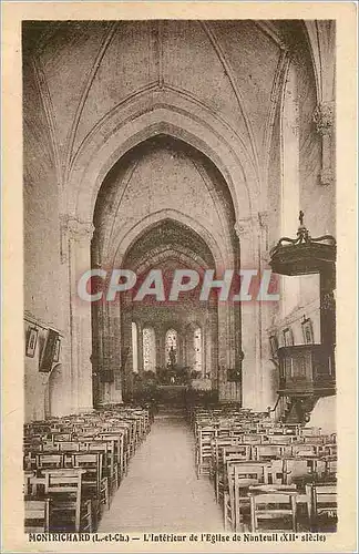 Cartes postales Monirichard L et Ch l'Interieur de l'Eglise de Nanteuil XII siecle