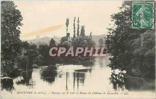 Ansichtskarte AK Montroire L et C Paysage sur le Loir et Ruines du Chateau de Lavardin