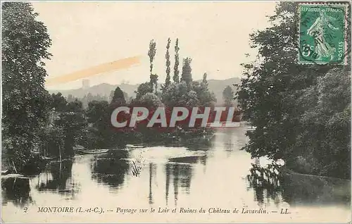 Cartes postales Montroire L et C Paysage sur le Loir et Ruines du Chateau de Lavardin