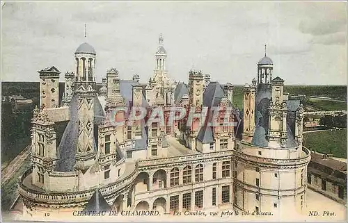 Cartes postales Chateau de Chambord les Combles vue prise a vol d'oiseau