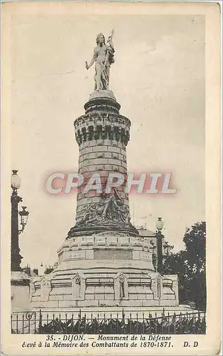 Cartes postales Dijon monument de la Defence eleve a la memoire des Combattants de 1870 1871