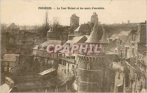 Cartes postales Fougeres la Tour Nechot et les murs d'enceinte