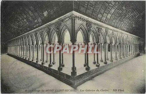 Cartes postales Abbaye du mont Saint Michel les galeries du Cloitre