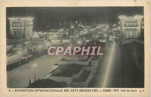 Cartes postales Exposition internationale des arts decoratifs Paris 1925 vue de nuit