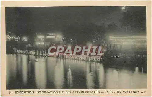 Cartes postales Exposition internationale des arts decoratifs Paris 1925 vue de nuit