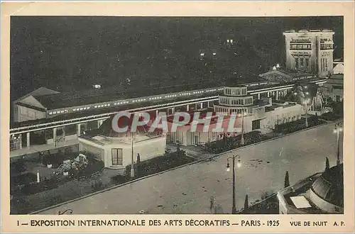 Cartes postales Exposition internationale des arts decoratifs Paris 1925 vue de nuit