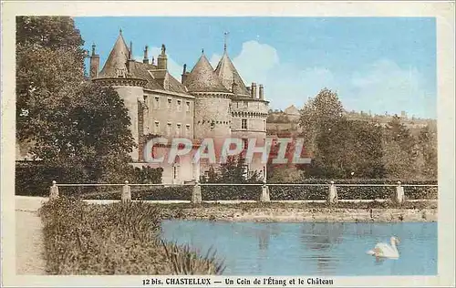 Cartes postales Chastellux un coin de l'Etang et le Chateau
