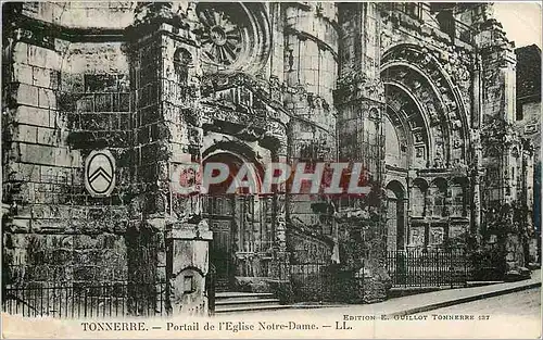 Cartes postales Tonnerre portail de l'Eglise Notre Dame