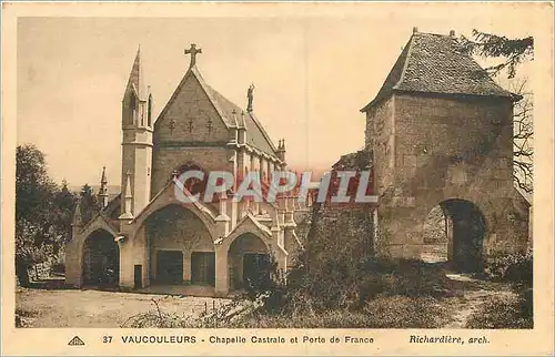 Ansichtskarte AK Vaucouleurs Chapelle Castrale et porte de France