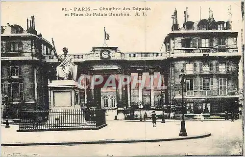 Ansichtskarte AK Paris Chambre des Deputes et place du Palais Bourbon