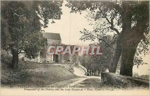 Cartes postales Vezelay promenade des Fosses et la Porte Neuve