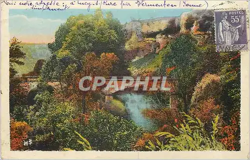 Cartes postales Environs de Vermenton Yonne vue sur les rochers et la Cure a Saint More