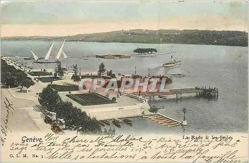Cartes postales Geneve la rade et les Jetees